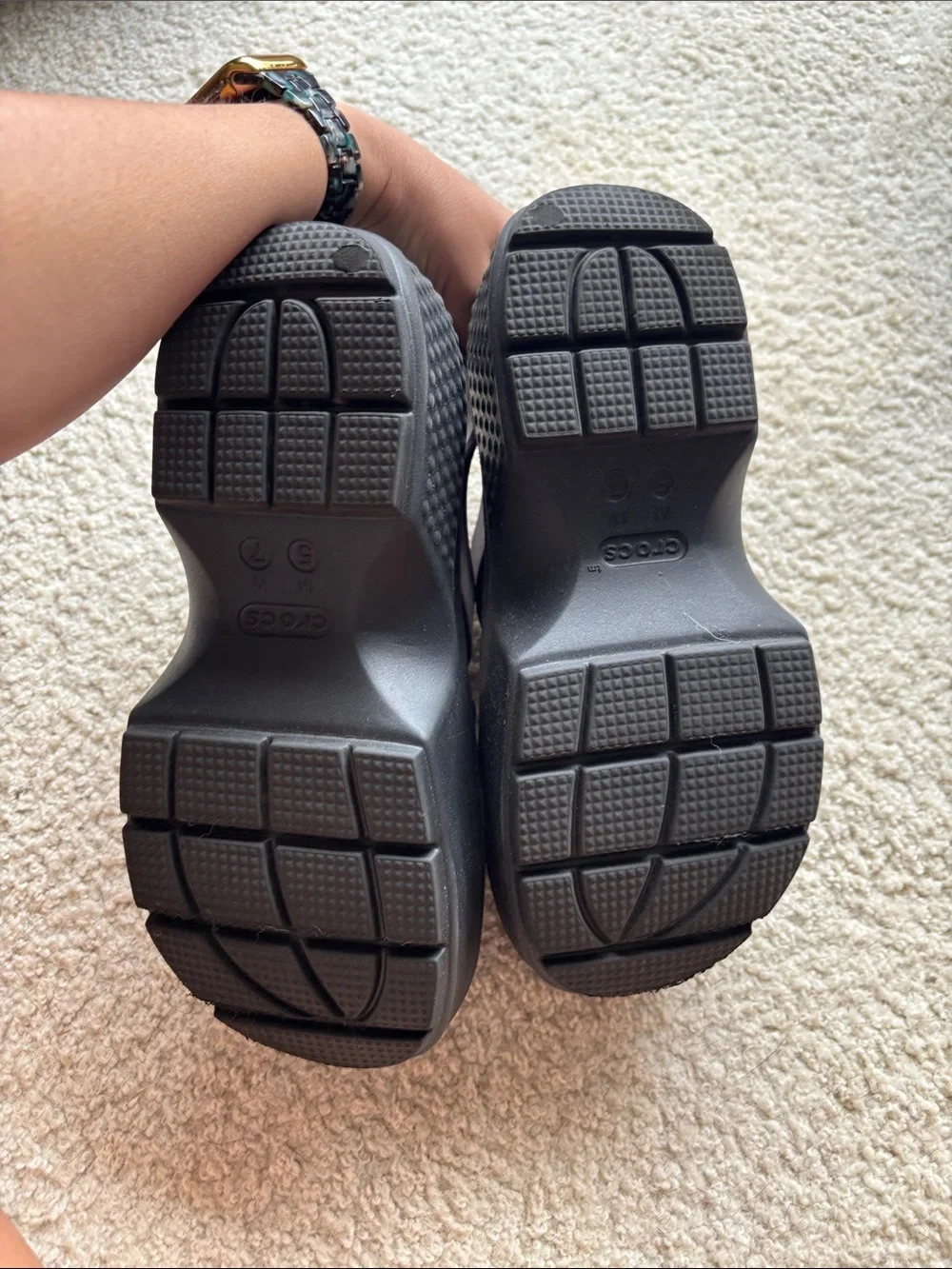 CROCS Purple Strappy Fisherman Platform Sandals